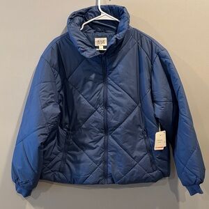 a.n.a Women's Navy Quilted Puffer Jacket